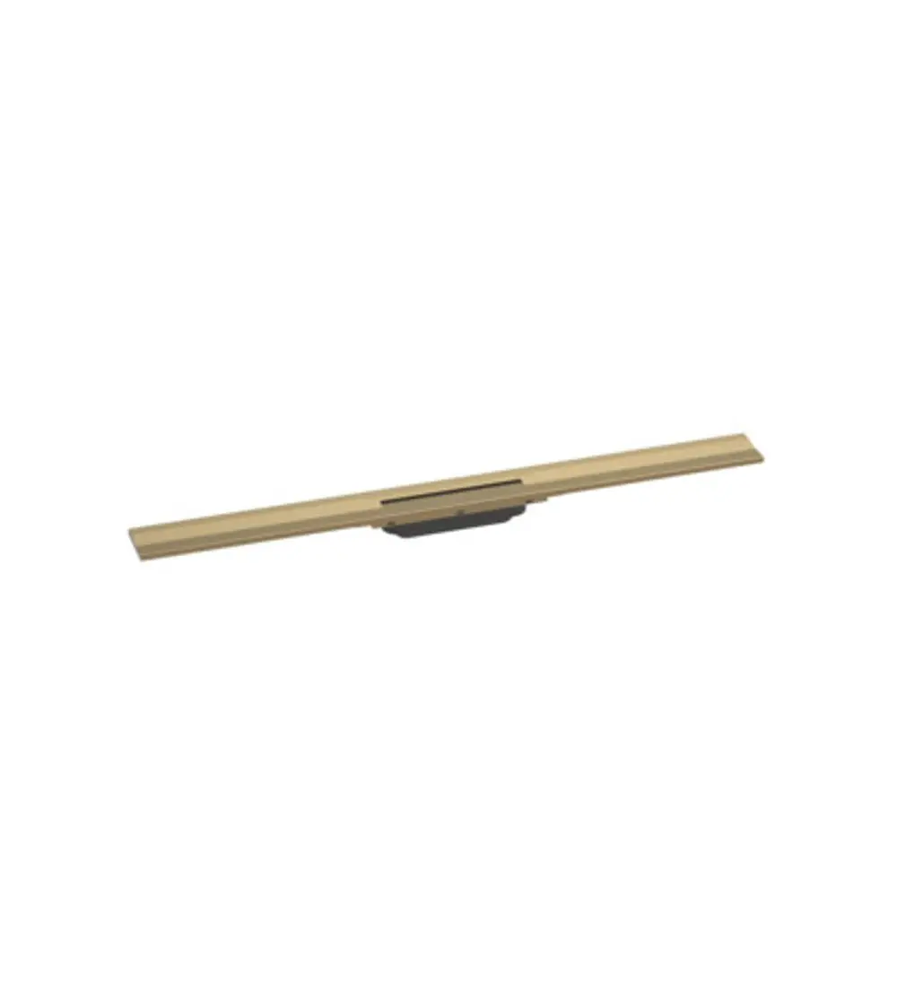 Hansgrohe Duschrinne in gebürstetem Bronze-Finish, mit schmaler, langer Form für die Wandmontage, geeignet für eine flexible Anpassung in der Duschzone.